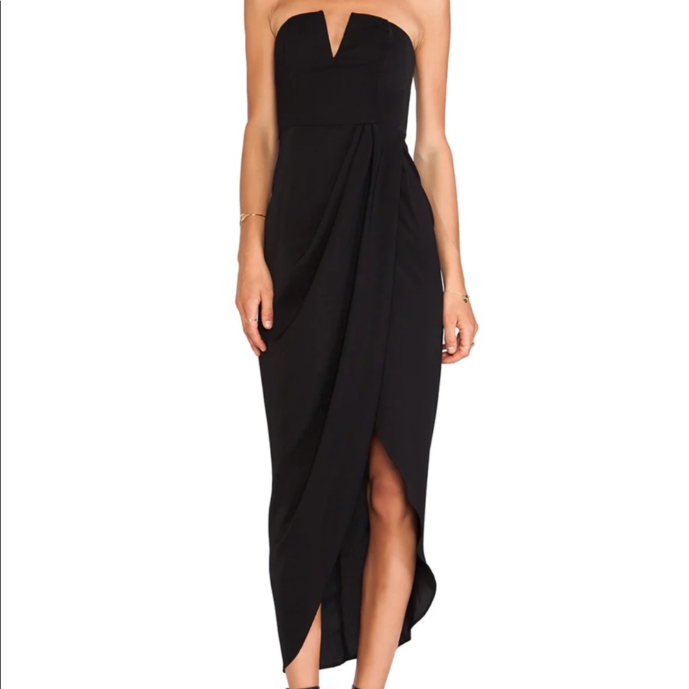 Shona Joy | V Bustier Draped Midi Dress